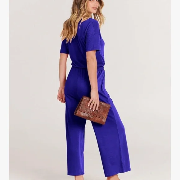 Elegant Royal Blue Jumpsuit, size Medium - Picture 4 of 13